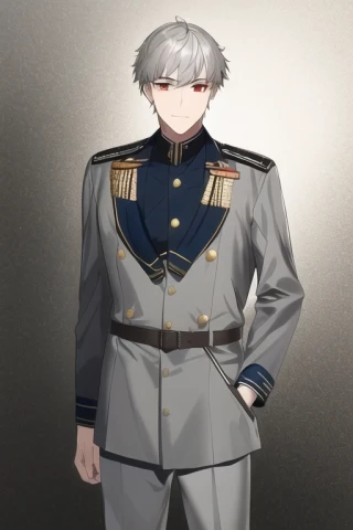 very short hair, short hair, thin, tall, Masterpiece, man, military uniform